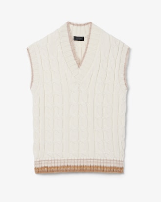 Runway Cable Knit Wool Sweater Vest