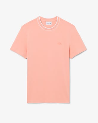 T-shirt en piqu&eacute; stretch &agrave; col ray&eacute;