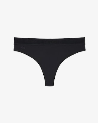 Logo Waist Microfiber String Briefs
