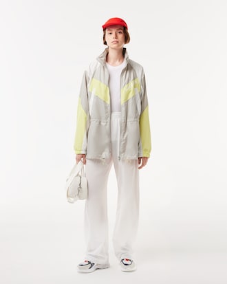 Women's Oversized Adjustable Waiste Colorblock Jacket