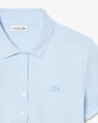 Polo femme L.12.D slim fit en piqu&eacute; de coton stretch