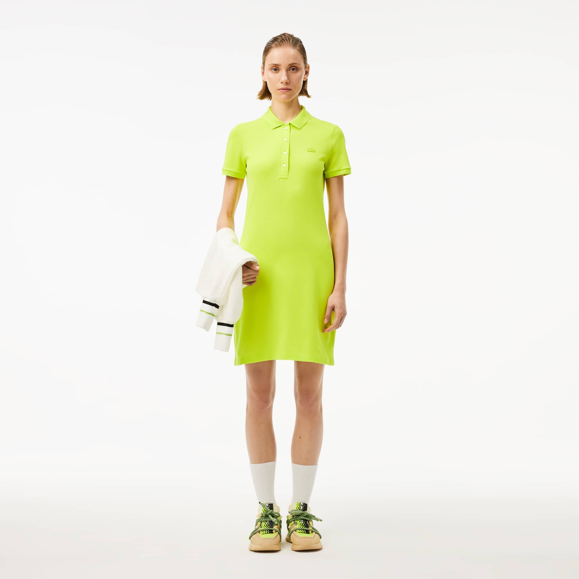 LACOSTE★ストレッチポロワンピースStretch Pique Polo Dress Women's Slim Fit Stretch Mini Piqué Polo Dress - Dresses