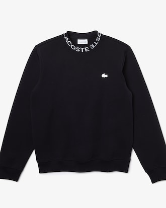 Men&rsquo;s Lacoste Lettered Crew Neck Cotton Blend Sweatshirt