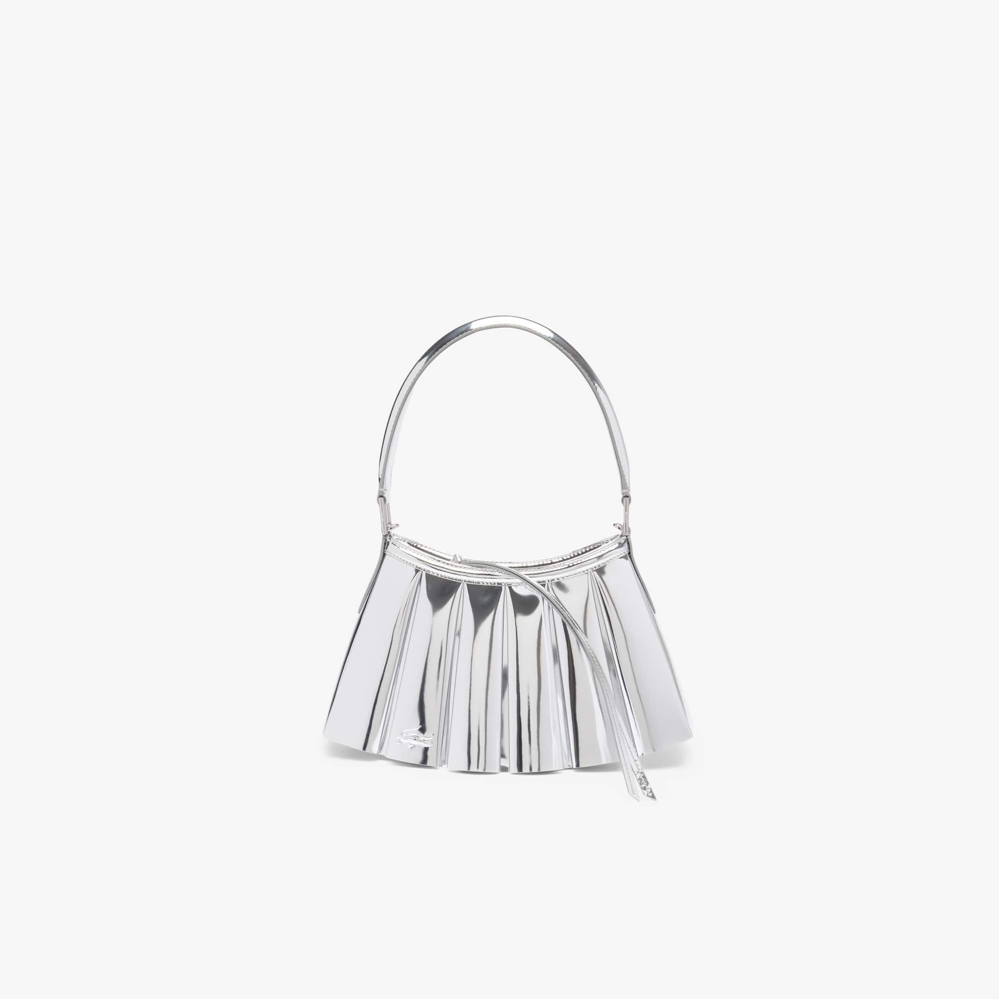 Lacoste Runway Small Mirror Lenglen Leather Bag - One Size In Silver