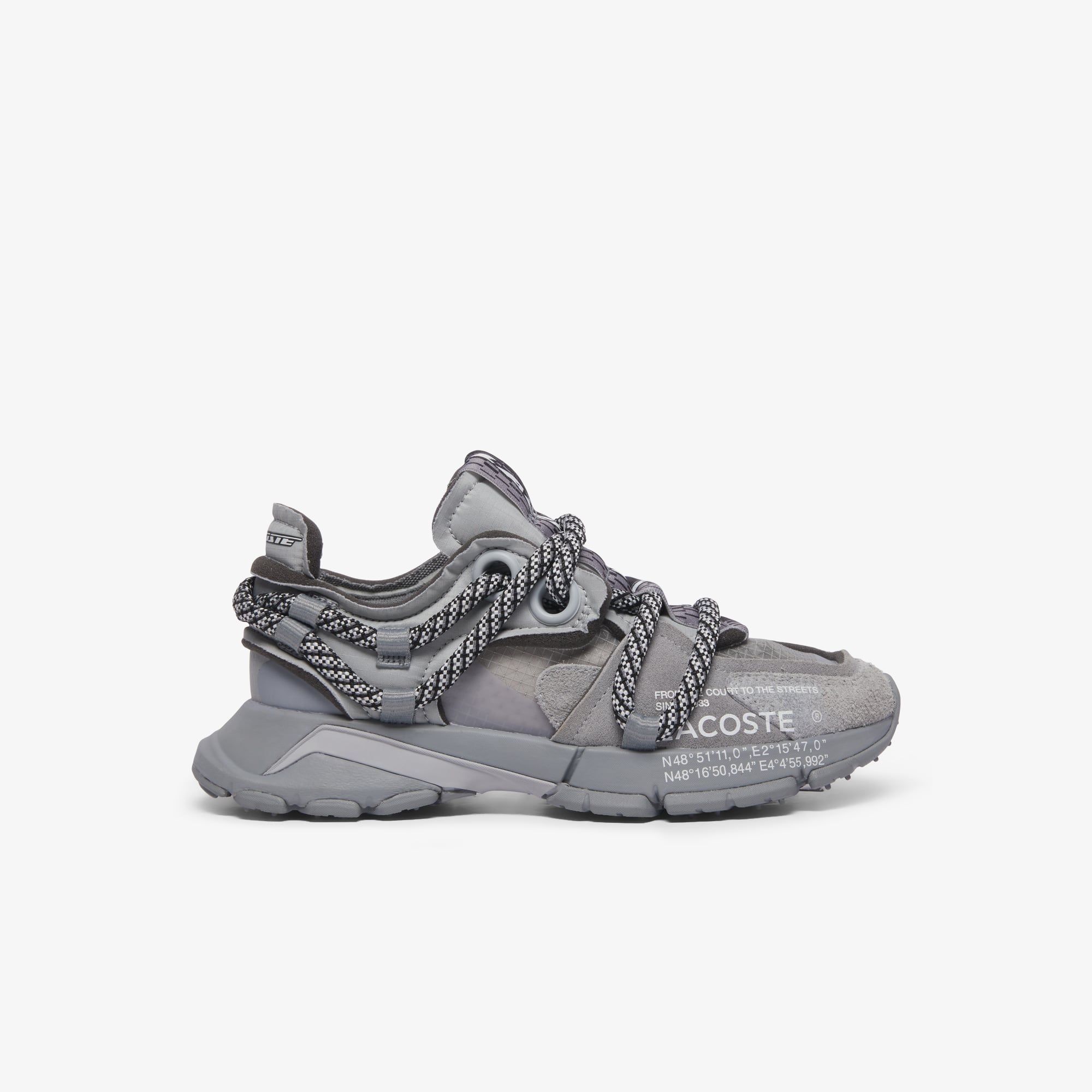 Lacoste Active Runway Technical Lace-up Sneakers In Grey