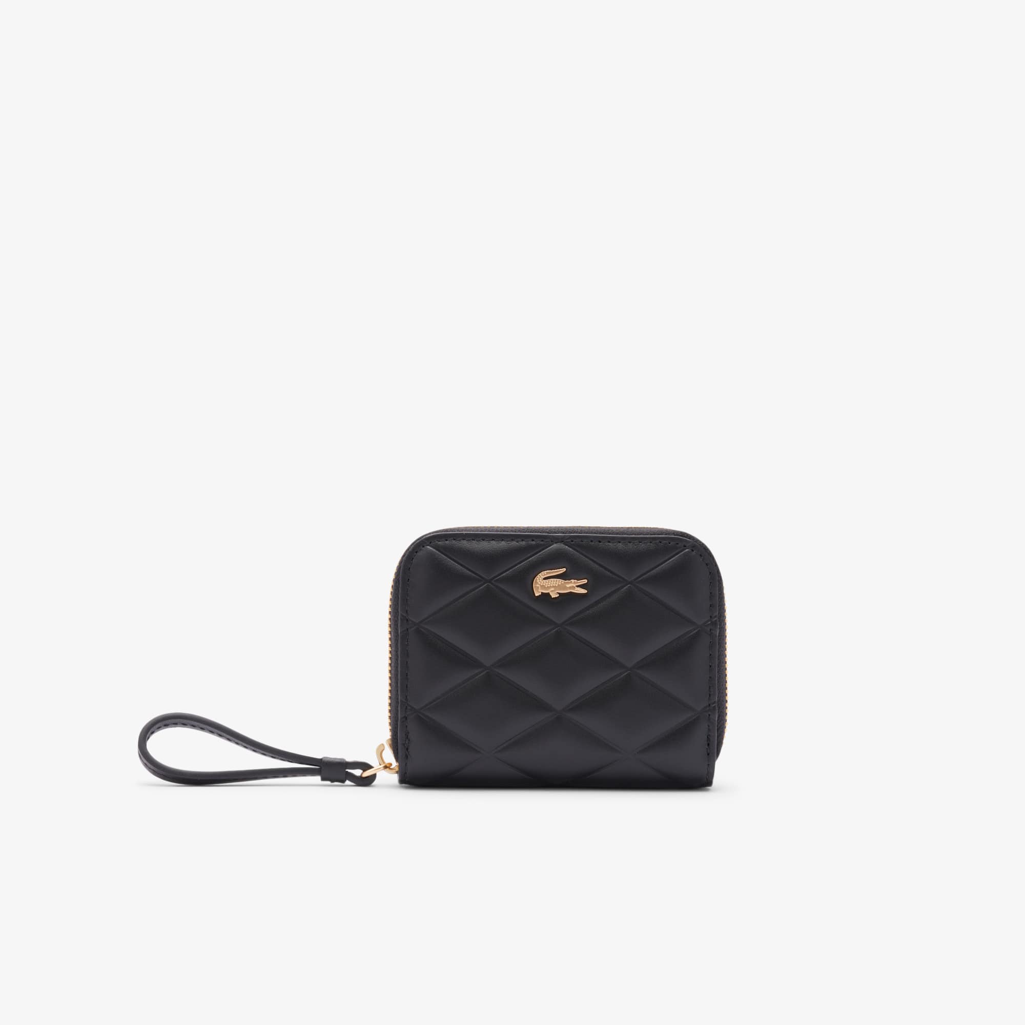 Lacoste Women's Small Crocodelle Leather Coin Purse - One Size In Black