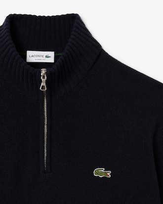 Men's Zip-Up High-Neck Wool Sweater 