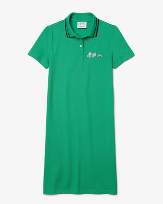 Robe polo Lacoste x Peanuts en coton biologique avec badge