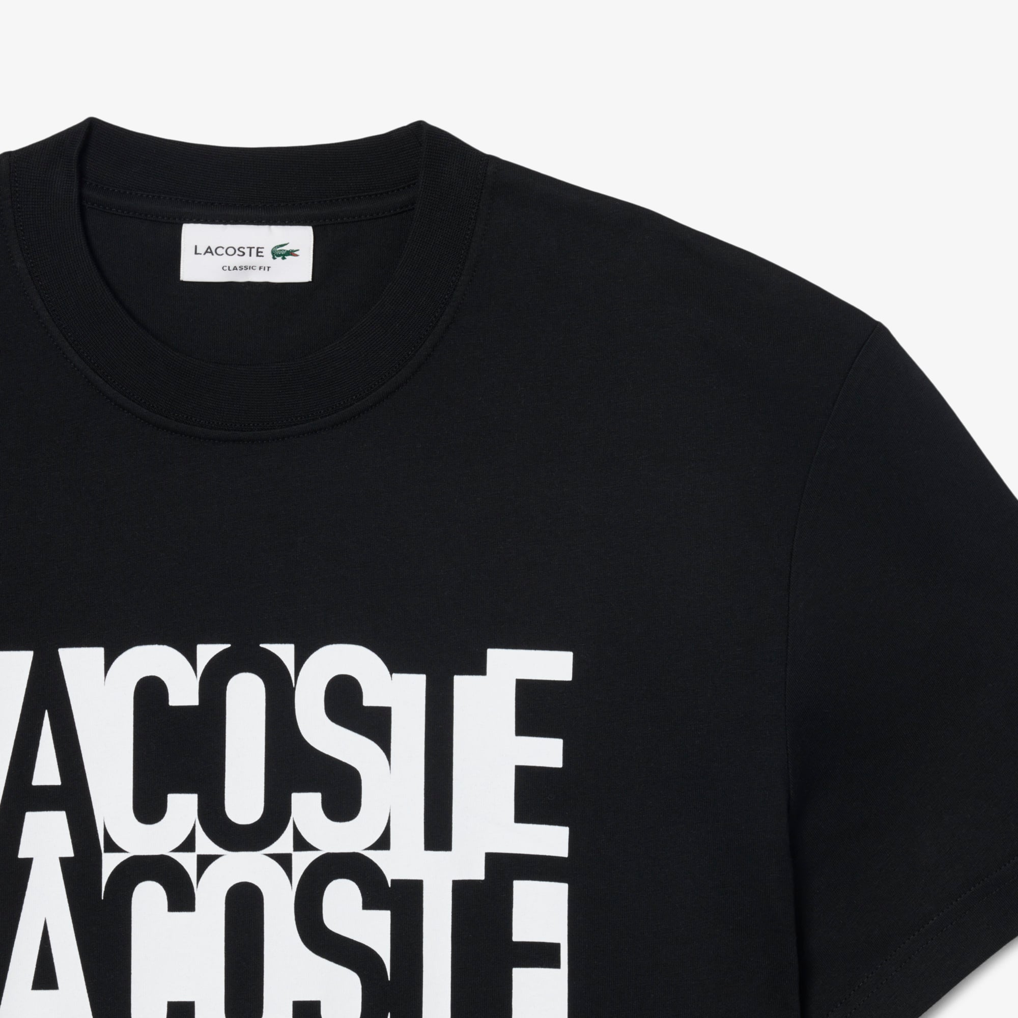 LACOSTE Classic Fit Tシャツ ブラック Printed Cotton T-shirt - T-shirts - New In 2026 | Lacoste