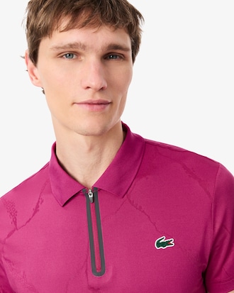 Polo de Tenis con Cocodrilo de Jacquard Ultra Dry