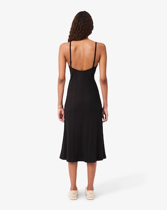 Ribbed Cotton Strappy Maxi Dress