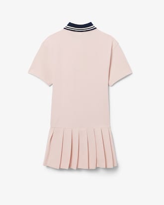 Pleated Skirt Piqu&eacute; Polo Dress