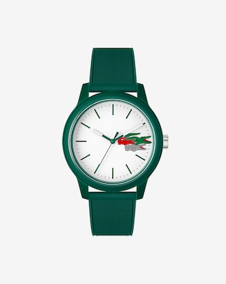 Lacoste.12.12 Holiday 3 Hands - White With Green Silicone Strap