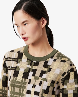 Women's Crew Neck Wool Graphic Sweater
