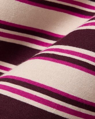 Oversized Striped Long Sleeved Polo Shirt