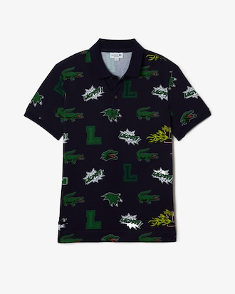 Polo Holiday Regular Fit de hombre con estampado de cocodrilo