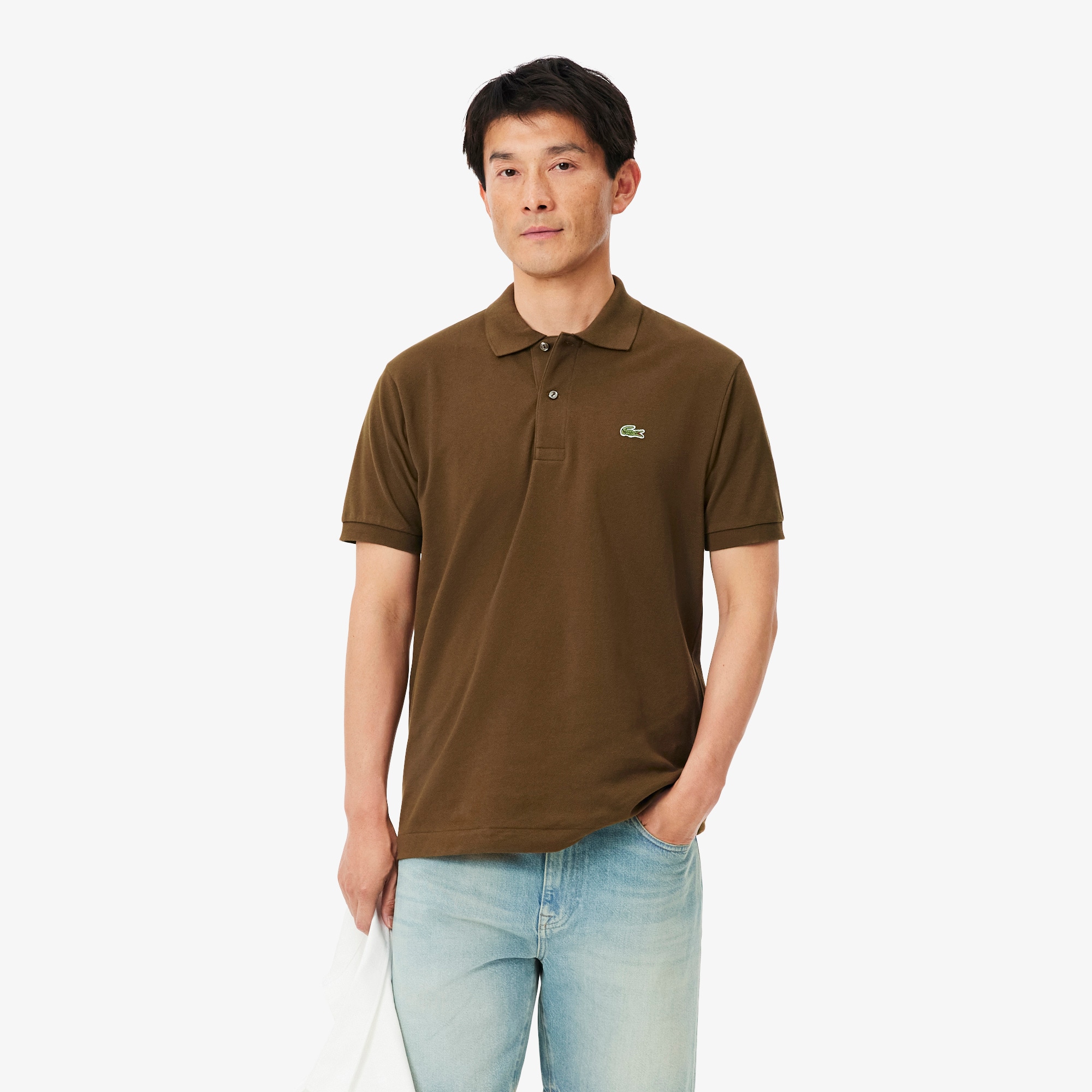 Lacoste Men's L.12.12 Classic-Fit Petit Pique Short-Sleeve Polo Shirt - Medium Brown