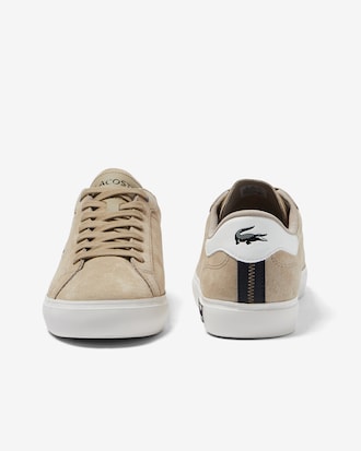 Sneakers Powercourt homme Lacoste en cuir tons contrast&eacute;s