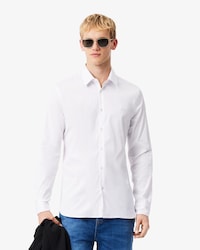 Chemise homme Lacoste slim fit col fran&ccedil;ais en popeline de coton