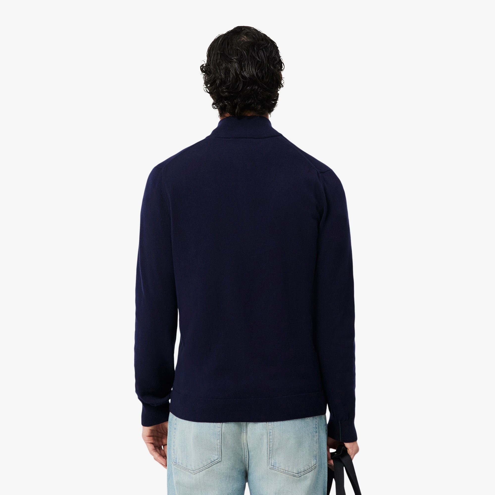 Men's Zip-Up High-Neck Cotton Sweater - Sweaters & Sweatshirts