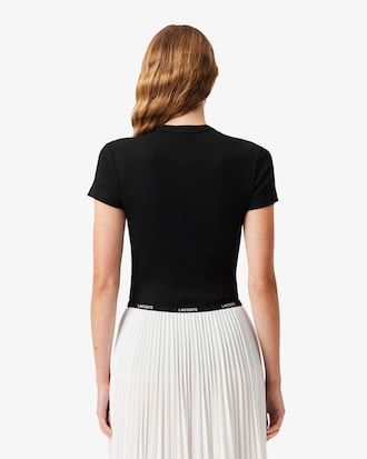 Women's Slim Fit Ribbed Cotton T-Shirt