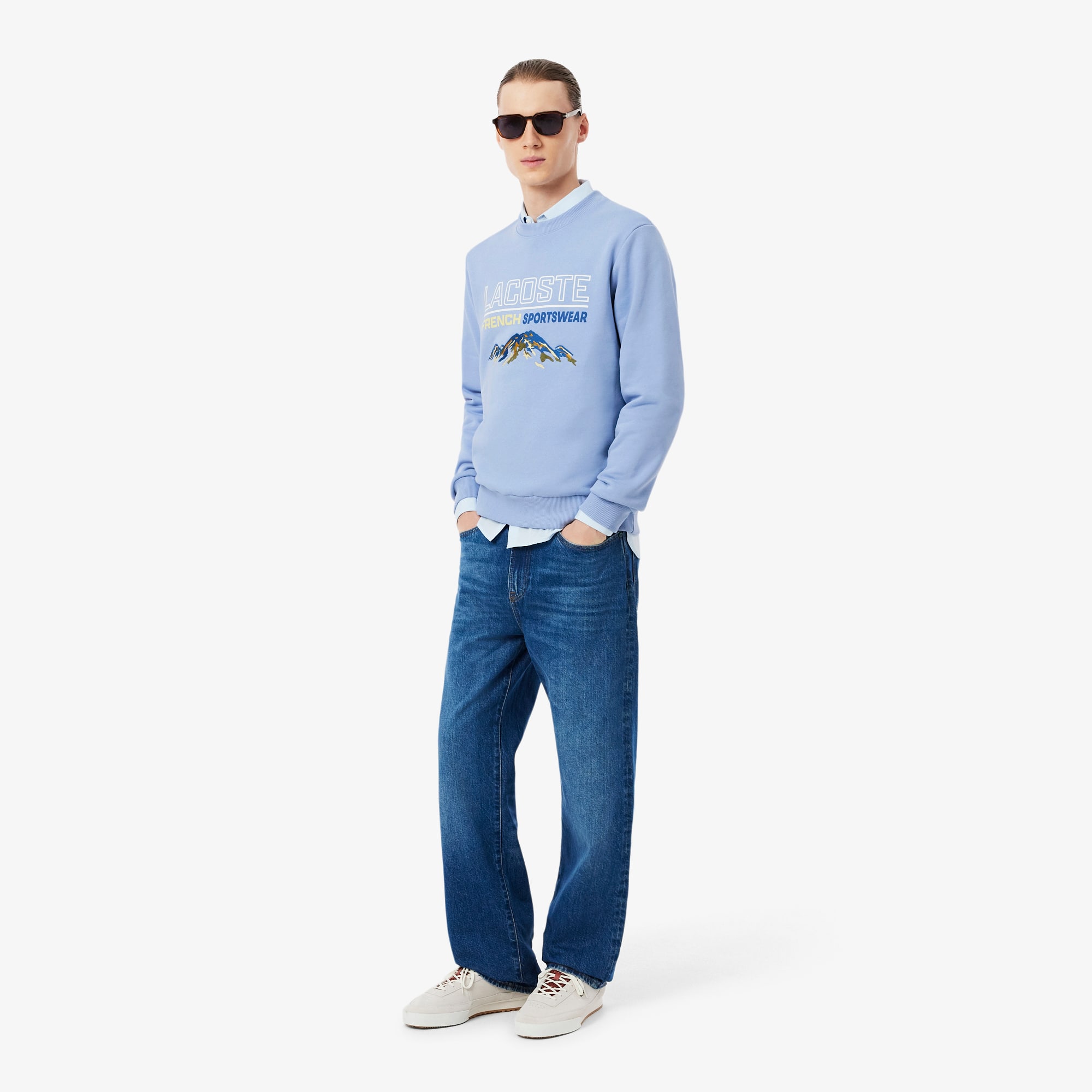 Men's Embroidered Motif Fleece Sweatshirt - Sweaters & Sweatshirts