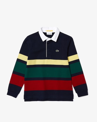 Kids' Regular Fit Striped Rugby Polo