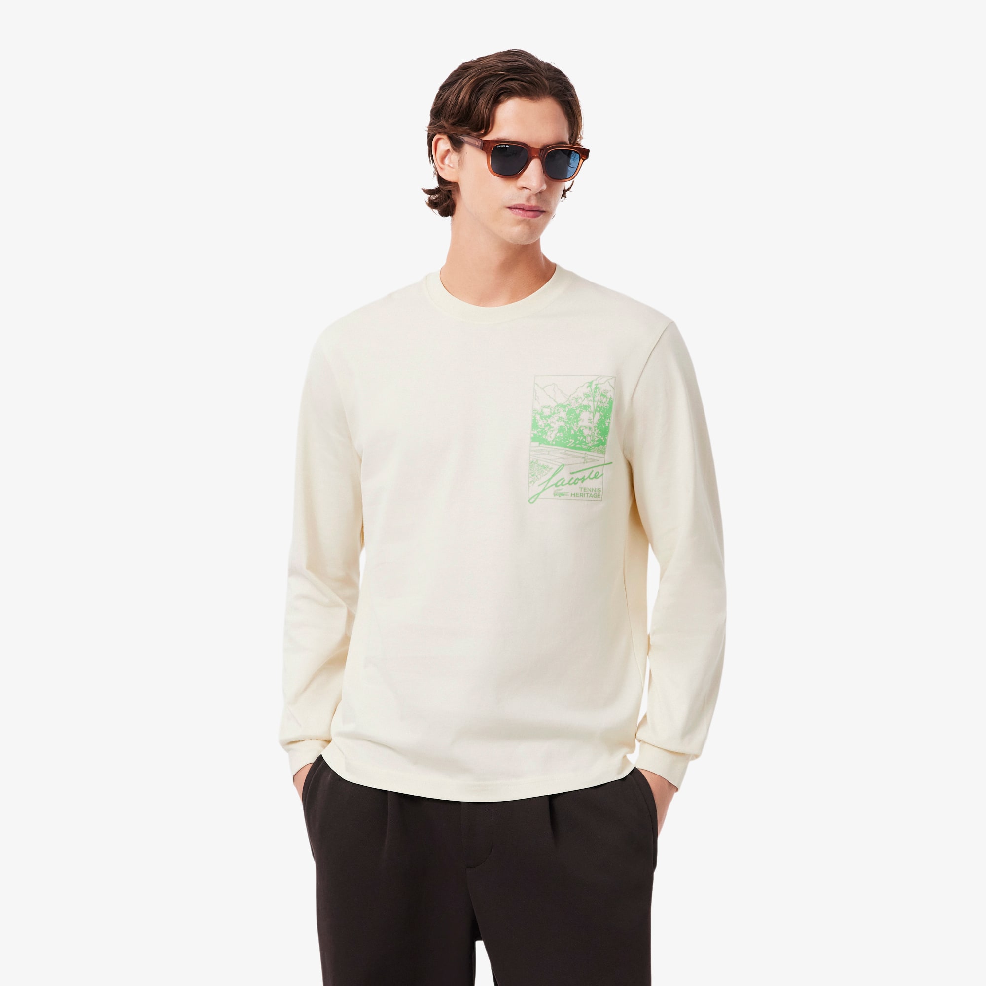 Lacoste Men's Long Sleeve Heavy Jersey T-Shirt
