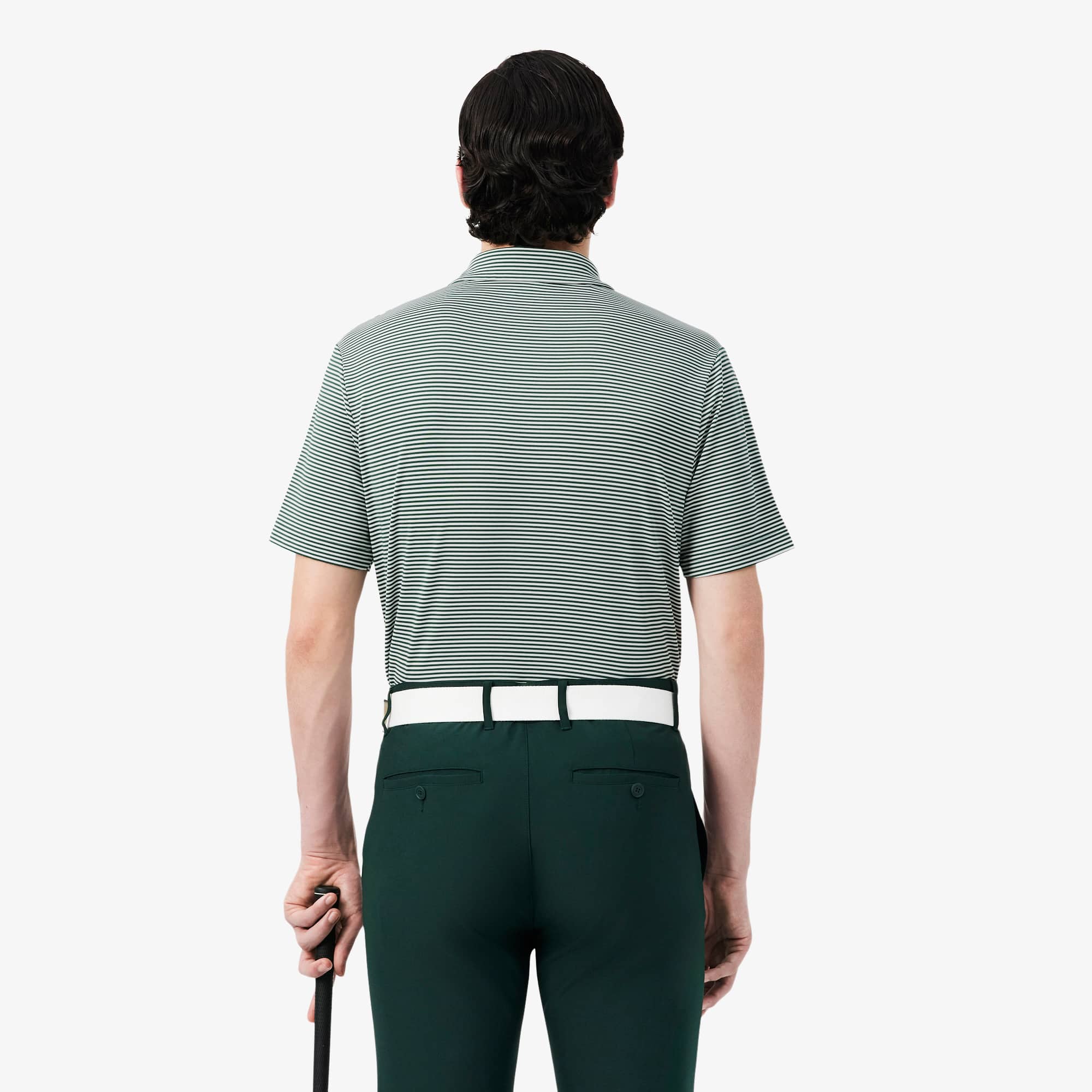 Ultra Dry Striped Golf Polo Shirt