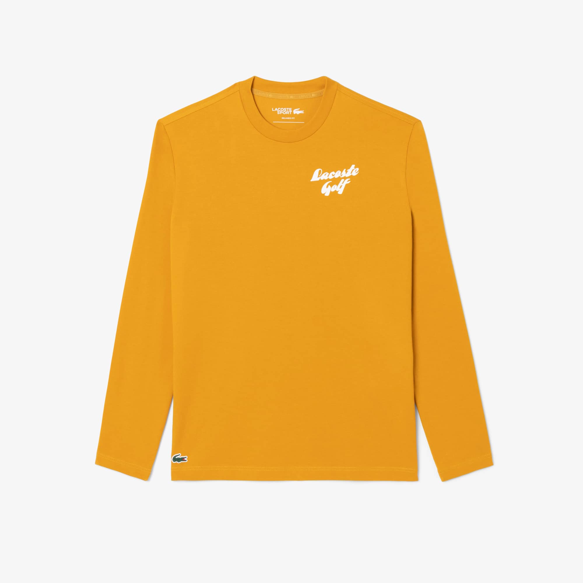 Lacoste Men's Ultra Dry Long Sleeve Golf T-shirt - Xl - 6 In Orange