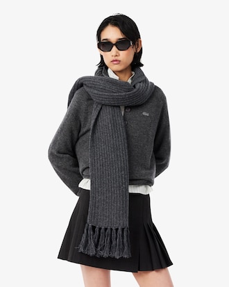 Women's Fringed Wool Scarf