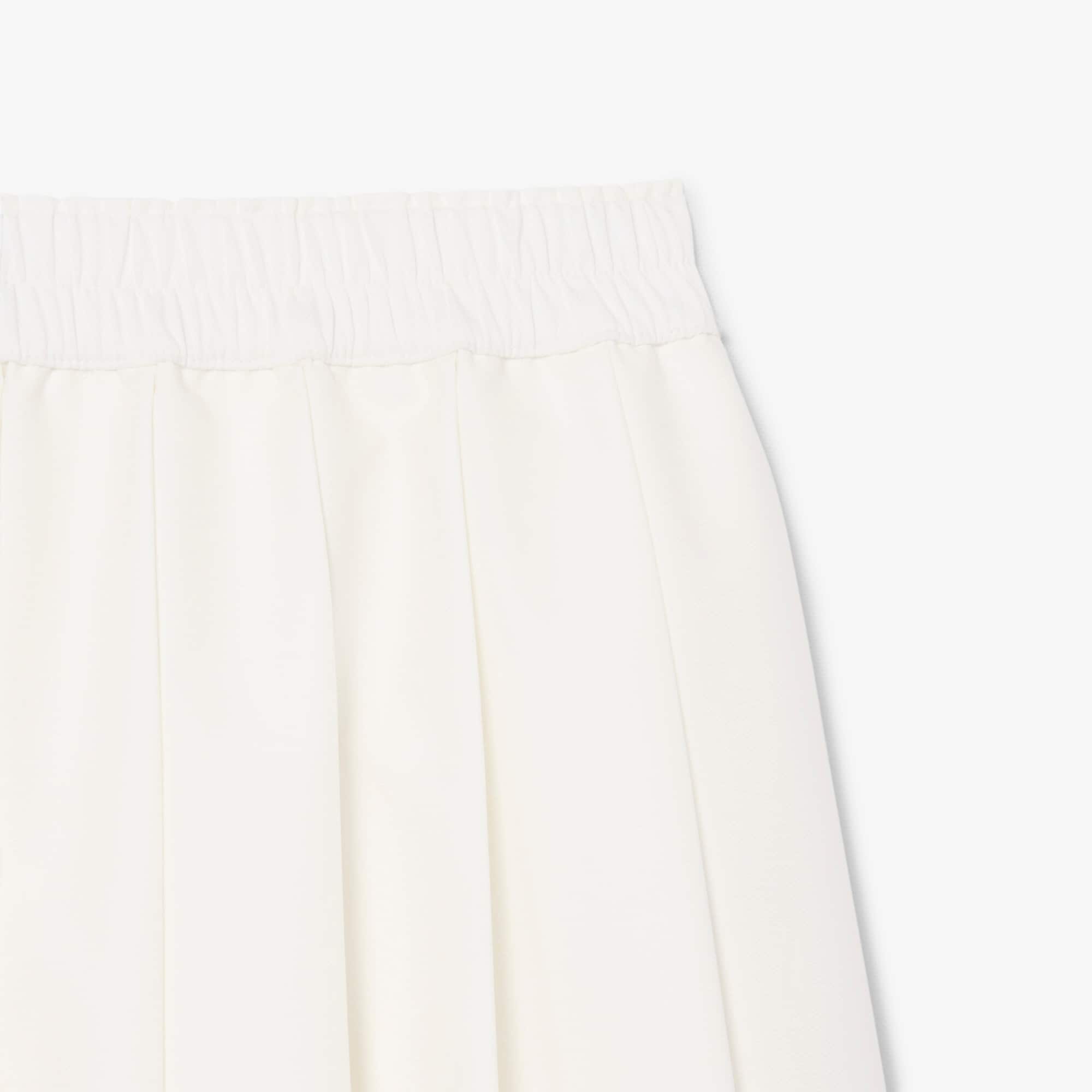Pleated Petit Piqué Effect Midi Skirt