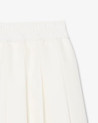 Pleated Petit Piqu&eacute; Effect Midi Skirt