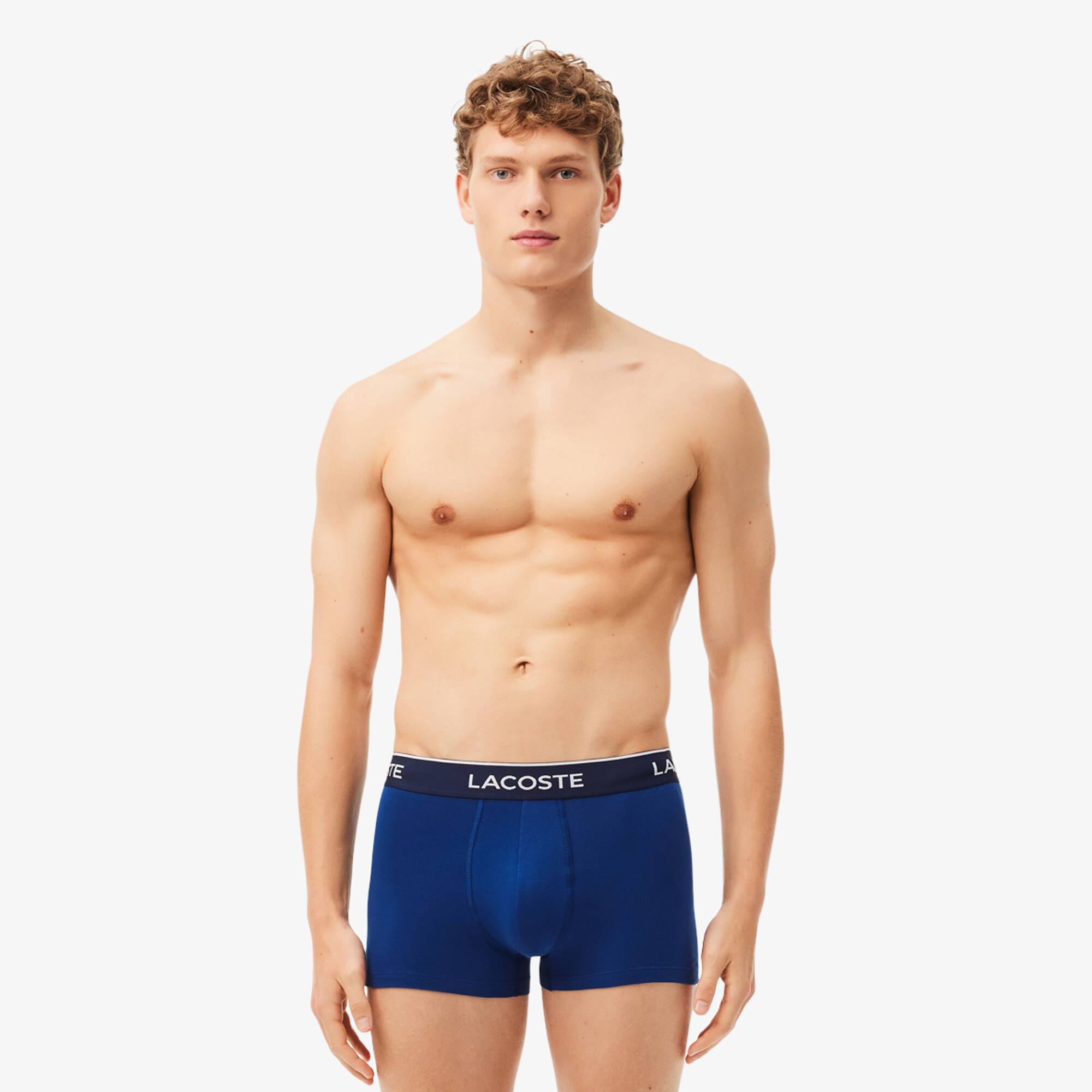 トランクス Lacoste Underwear Boxer Briefs 3-Pack 5H3389-W64 Men's 3-Pack Logo Waist Boxer Briefs - Underwear - New In
