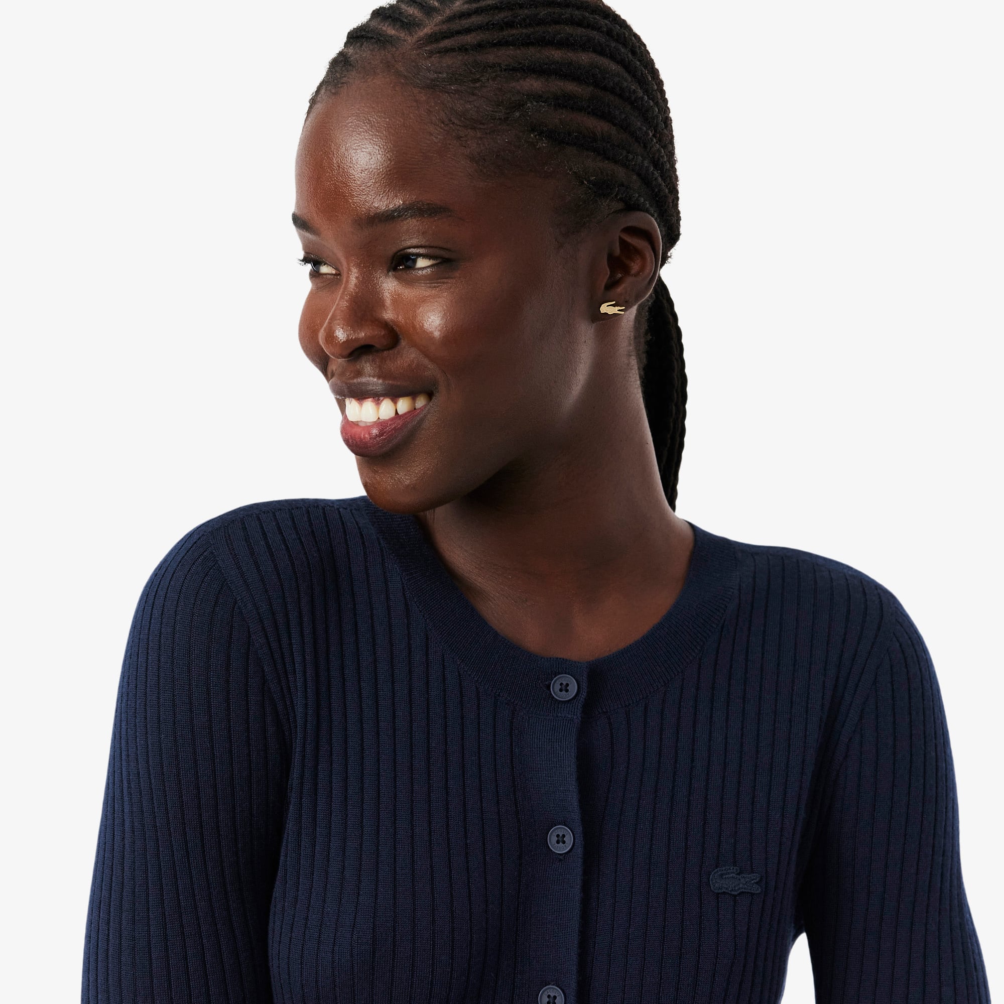 Women's Rib Knit Merino Wool Cardigan - Sweaters & Sweatshirts