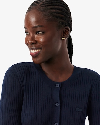 Women's Rib Knit Merino Wool Cardigan