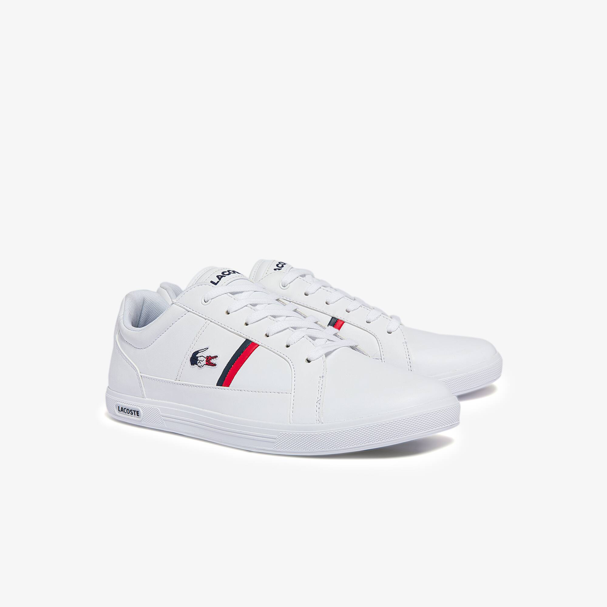Men's Europa Tricolore Leather and Synthetic Sneakers | LACOSTE