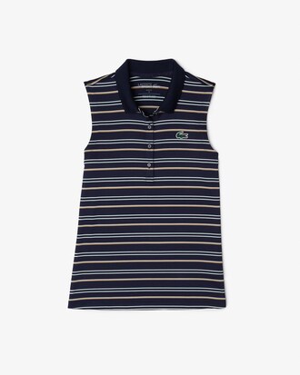 Su&eacute;ter de estampado de rayas sin mangas Lacoste para mujer