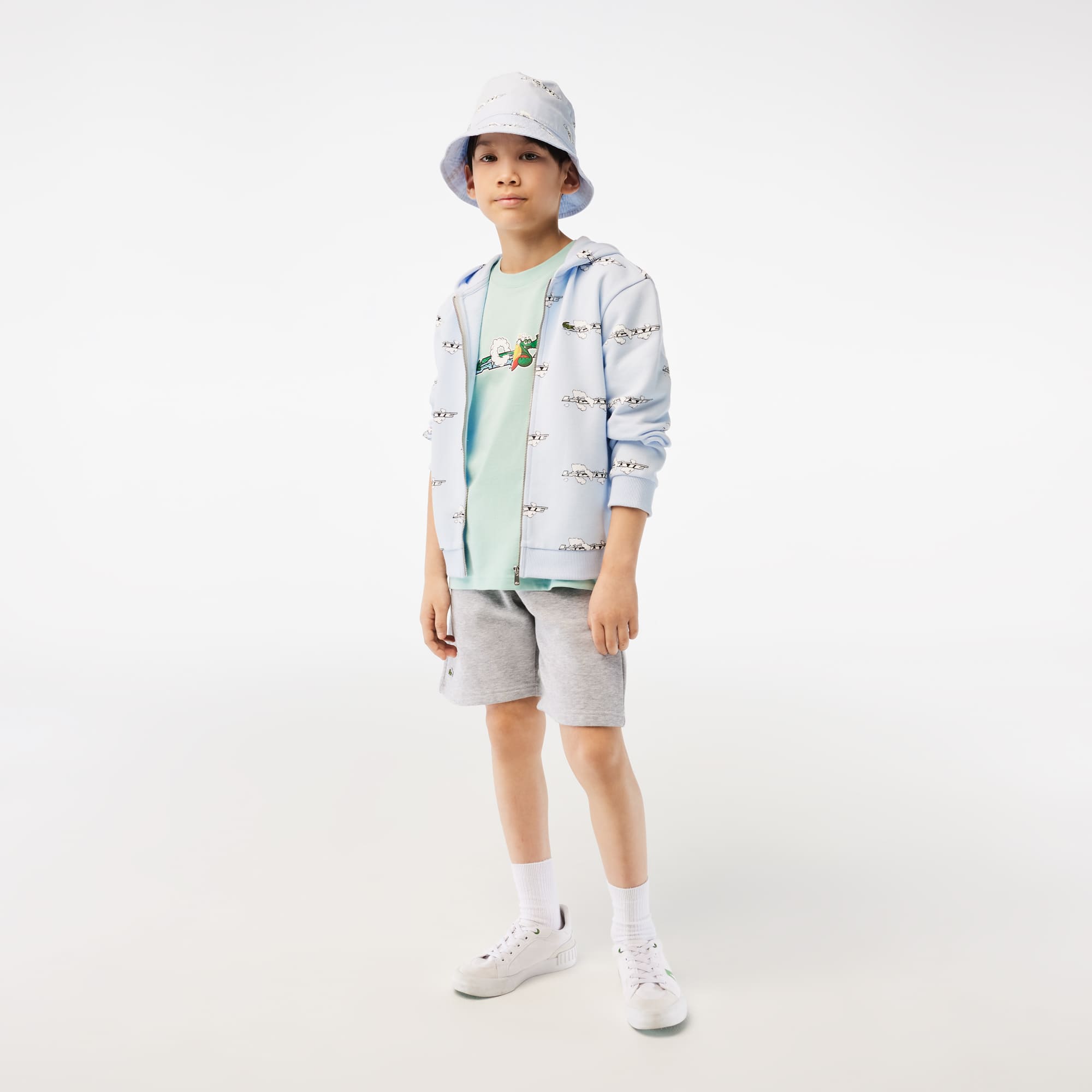 Kids Contrast Print Organic Cotton Gabardine Bucket Hat Baby Kids Shoes Accessories New In 2025 Lacoste