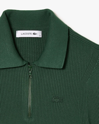Women's Zip Neck Rib Knit Polo