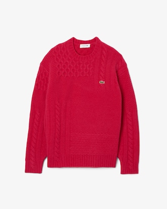 Men's Relaxed Fit Patchwork Effect Wool Sweater