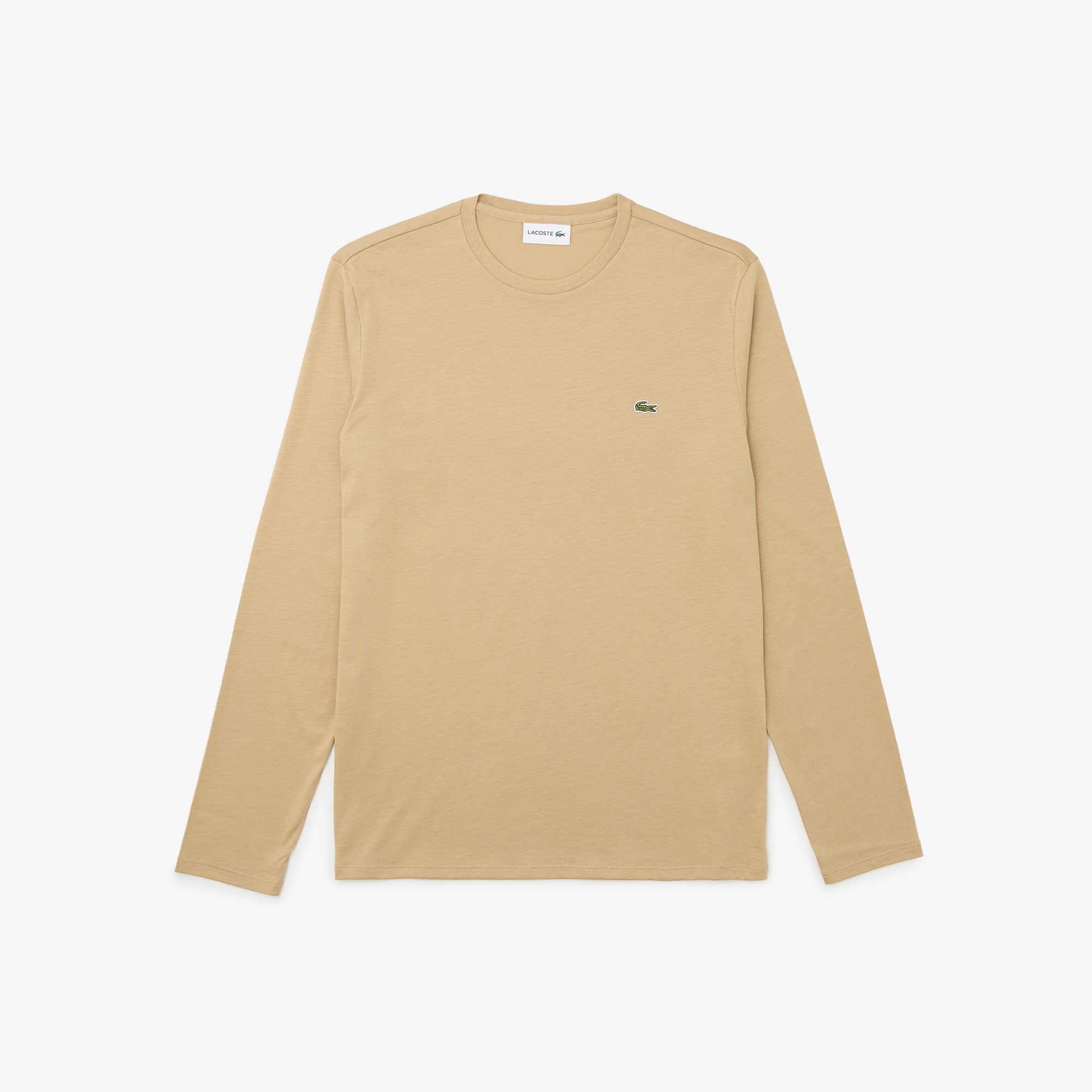 Lacoste Men's Long Sleeve Pima Cotton T-shirt - S - 3 In Gold