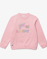 Kids’ Crew Neck Embroidered Cotton Fleece Sweatshirt