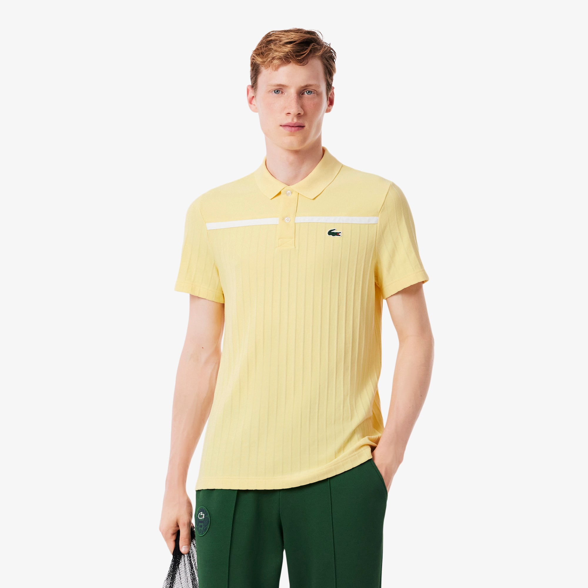 Lacoste Men's Ultra Dry Badge Accent Tennis Heritage Polo