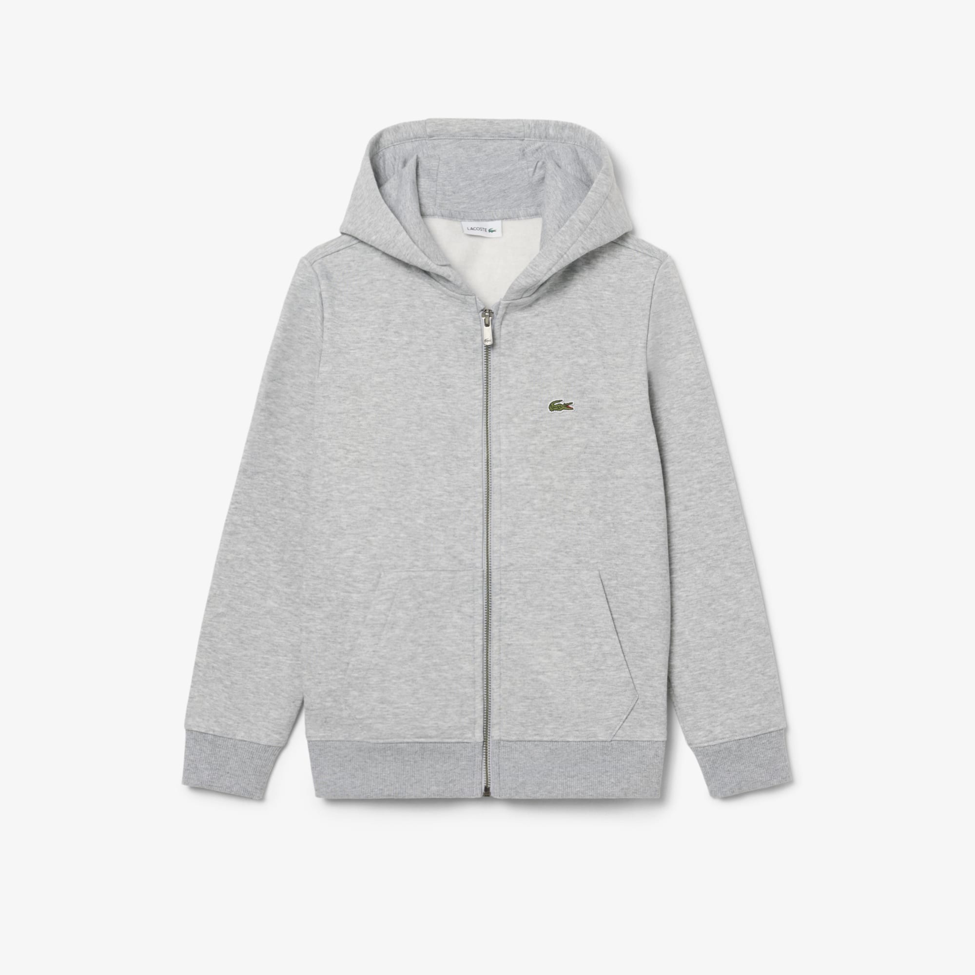 Lacoste Unisex Brushed Fleece Zipped Sweatshirt - 16 Years In White
