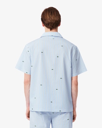 Pijama de algod&oacute;n con estampado de cocodrilo a rayas