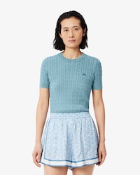 Pull en maille torsad&eacute;e effet d&eacute;lav&eacute;