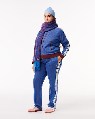 Women's High-Neck Zip-Up Jacquard Monogram Sweatshirt