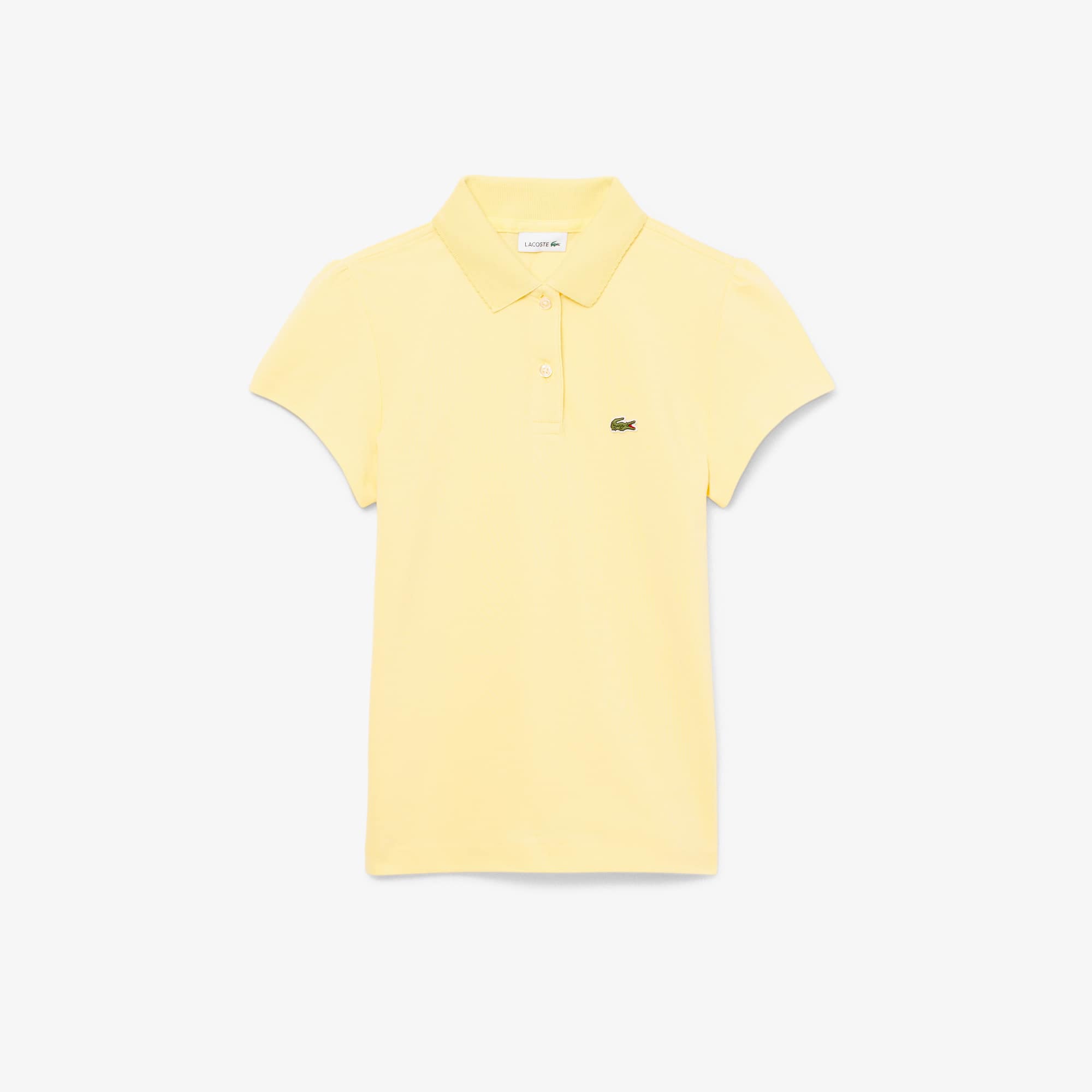 Lacoste Girls' Scalloped Collar Piqué Polo - 10 Years In Yellow