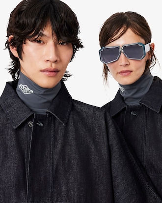 Runway Oversized Denim Polo Shirt